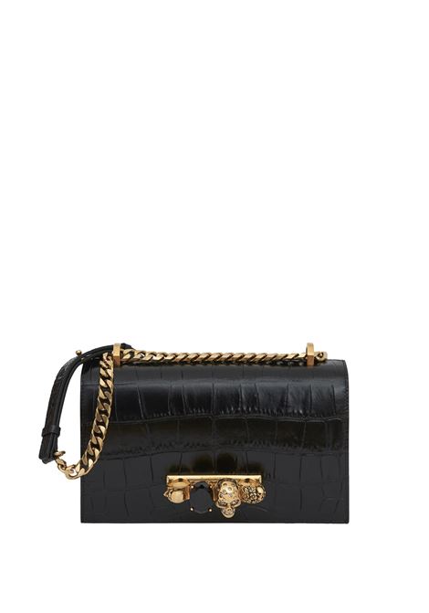 Borsa Jewelled Satchel in Nero/Oro ALEXANDER MCQUEEN | 554128-1HB0T1001
